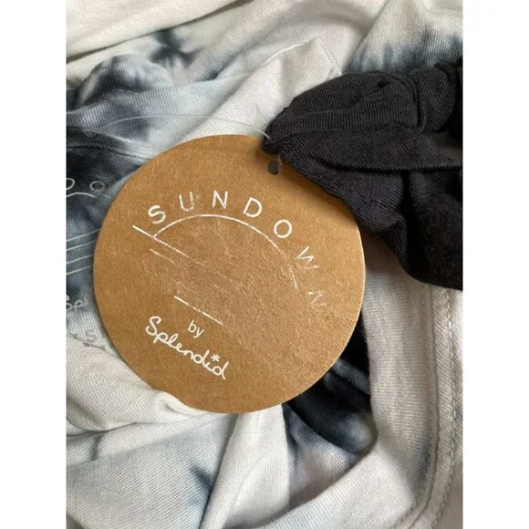 Splendid Tie Dye Cropped T Shirt with Hair Scrunchie X SMALL (3666) - Picture 7 of 7